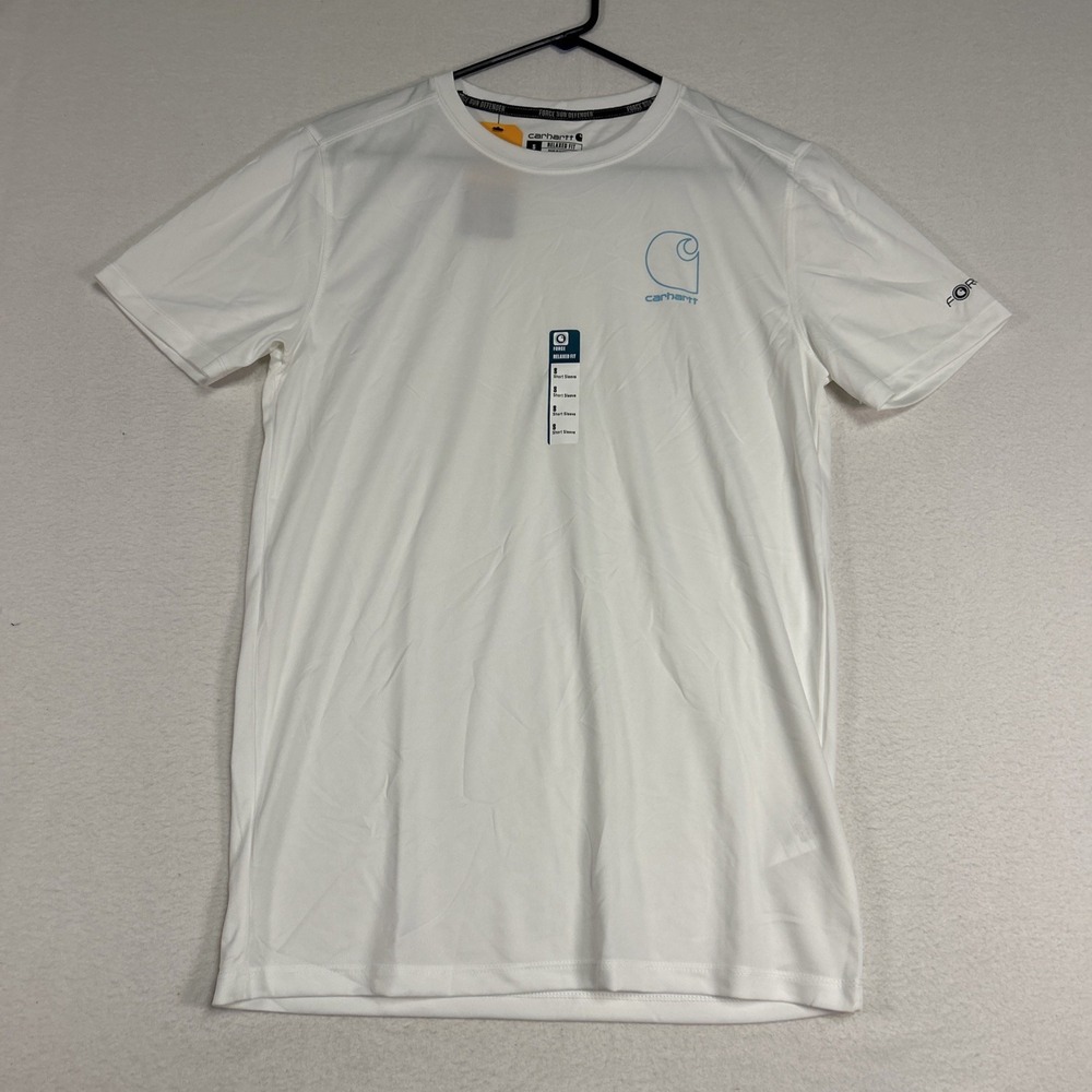 Carhartt Men’s Force Sun Defender Lightweight Logo Graphic T-Shirt Small White